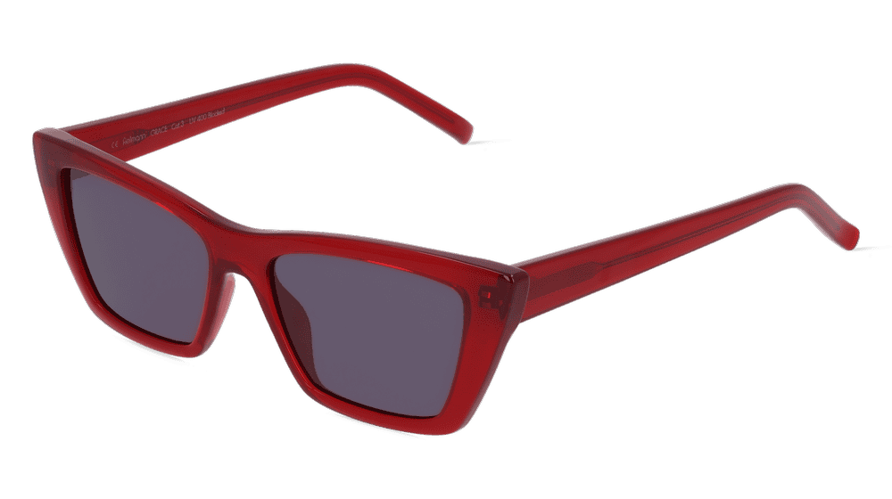 Fielmann OU 040 SUN FA GRACE Bourgogne brillant Vue d'angle