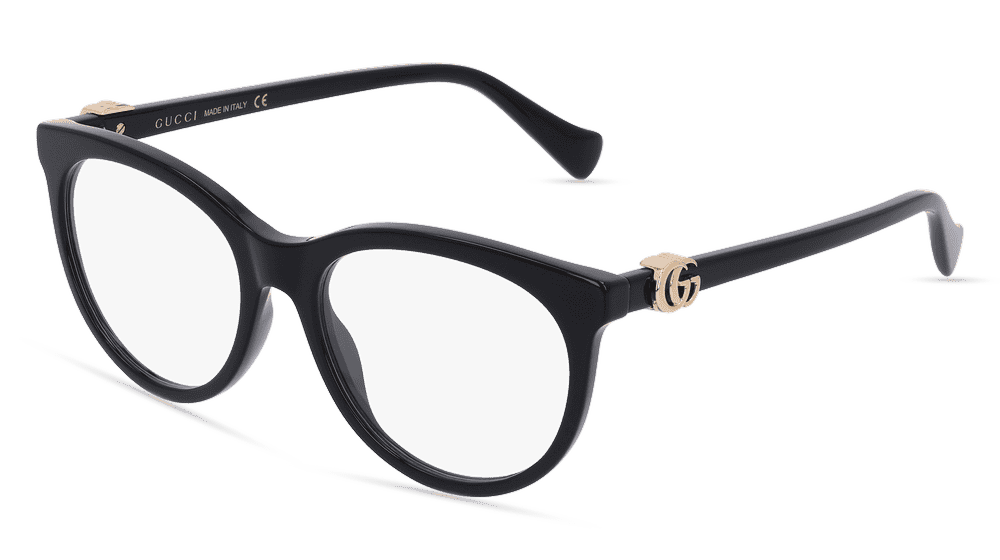 Gucci GG 1074O Noir brillant Vue d'angle