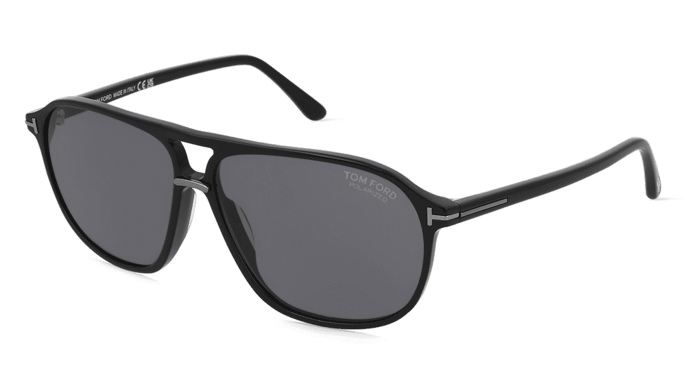 Tom Ford FT1026-N BRUCE Noir brillant Vue d'angle