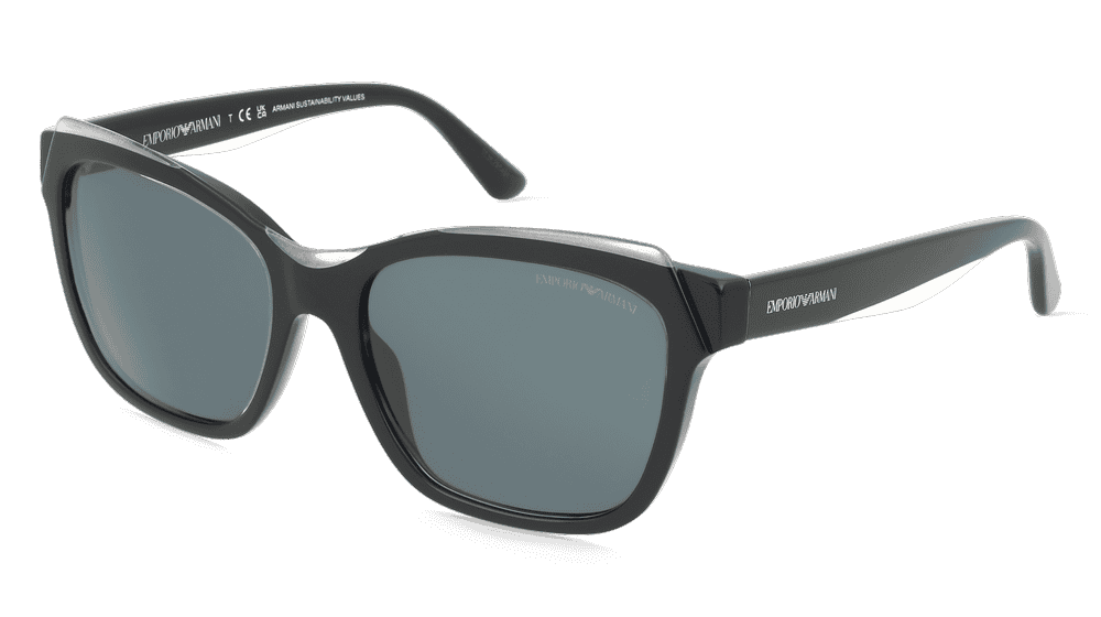 Emporio Armani EA4209 Zwart glanzend Hoekaanzicht