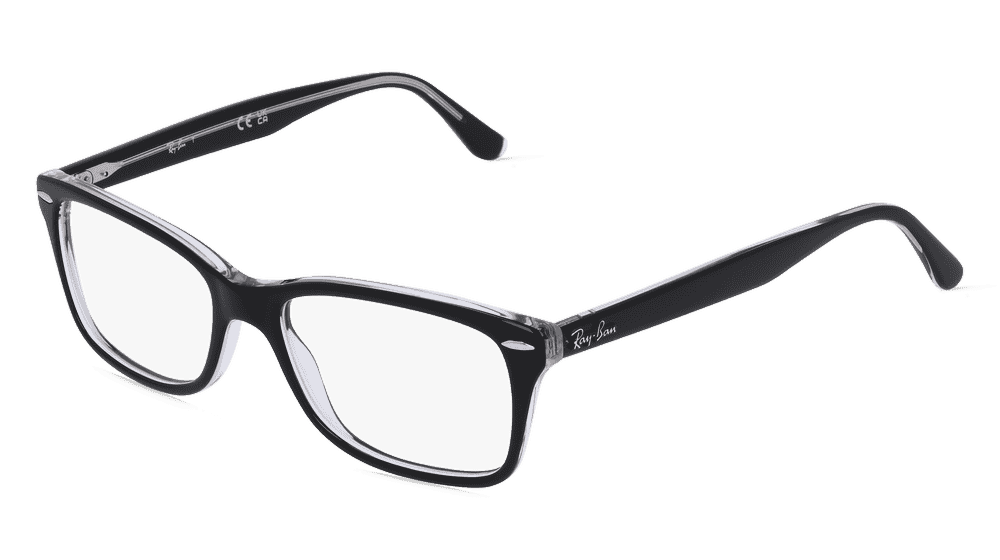 RAY-BAN RX 5428 Noir transparent Vue d'angle