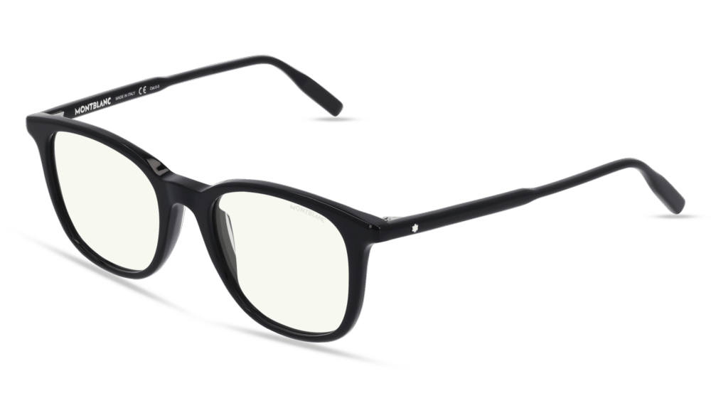 MONTBLANC MB0006S Noir brillant Vue d'angle