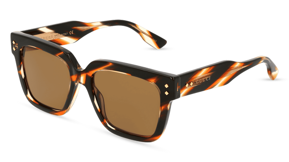 Gucci GG1084S Havanna gestreept Hoekaanzicht