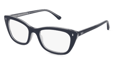 Ray-Ban 0RX5433 Bleu transparent Vue d'angle