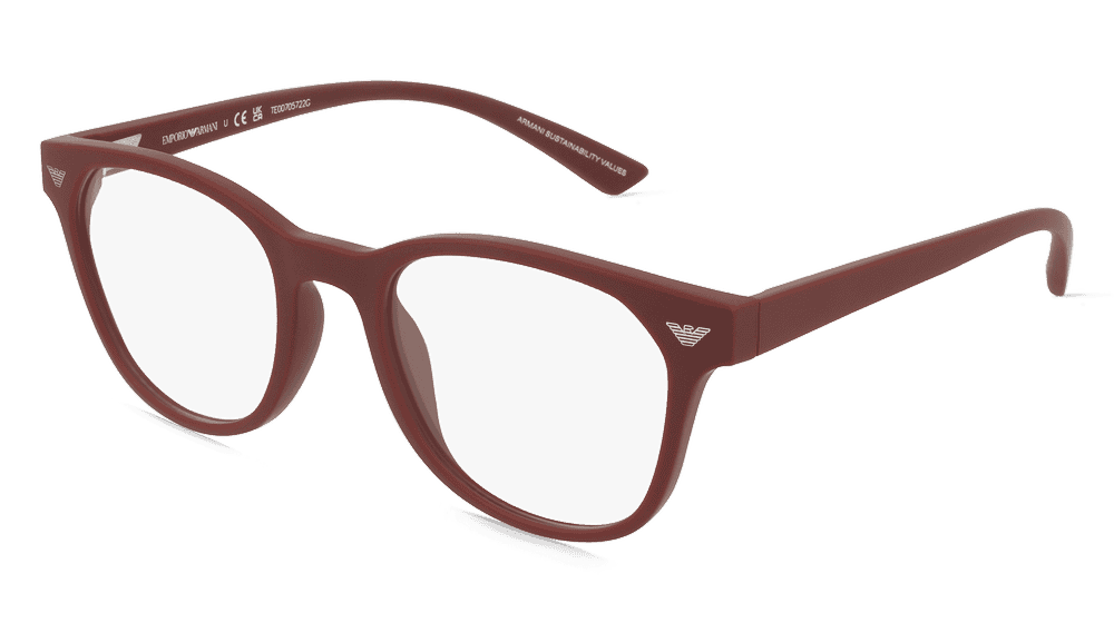 Emporio Armani 0EA3240U rood mat Hoekaanzicht