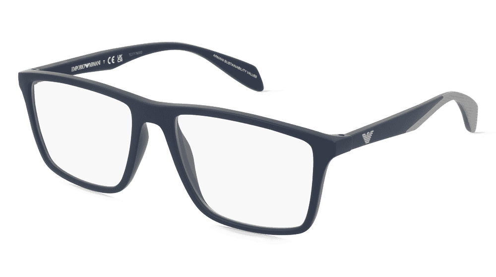 Emporio Armani EA3230 blauw mat Hoekaanzicht