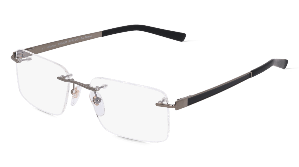 Fielmann TITANIUM 199 FLEX CL Gun zwart Hoekaanzicht