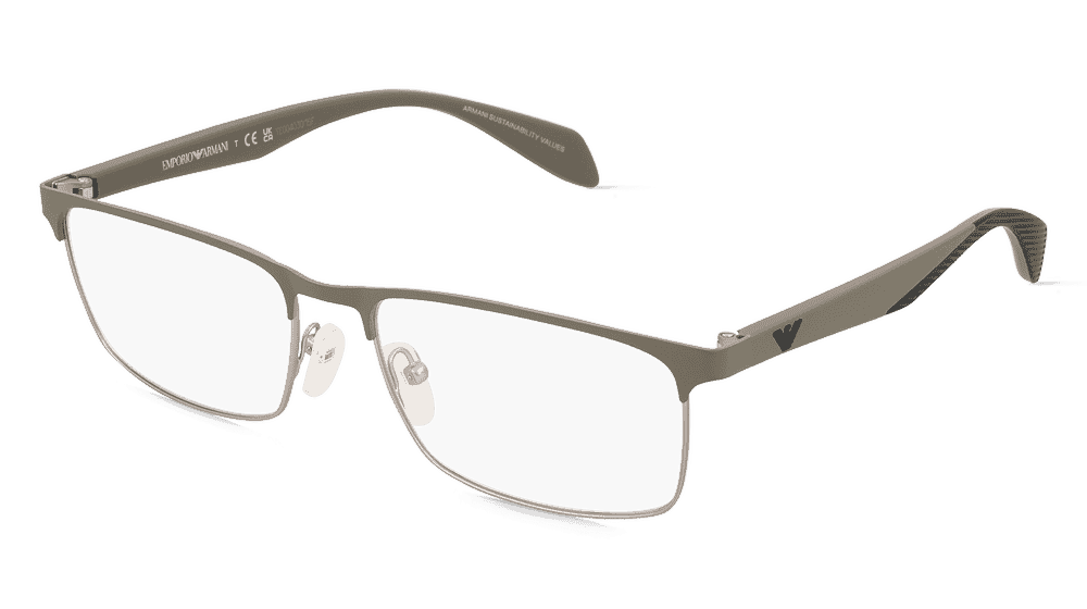 Emporio Armani EA1149 Zilver mat Hoekaanzicht