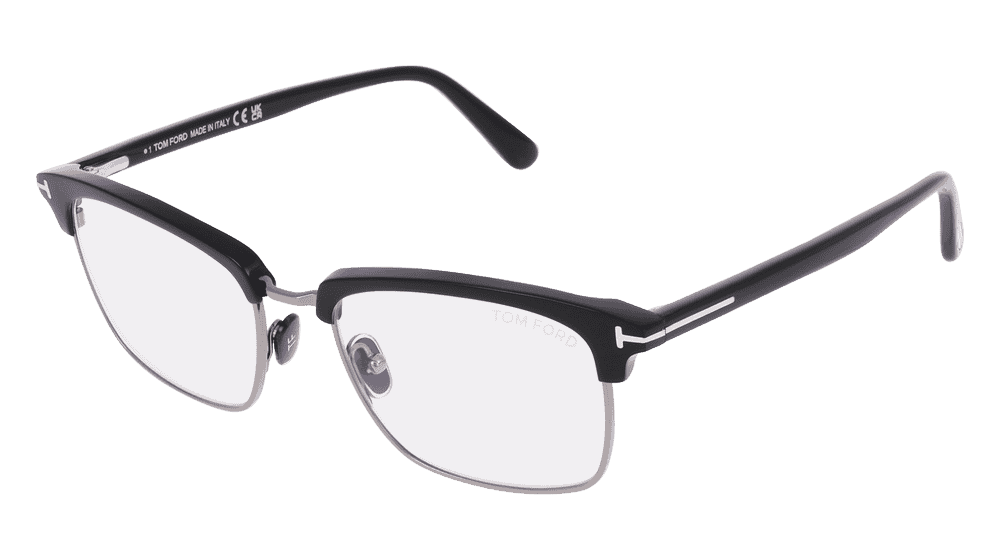 Tom Ford FT5801-B zwart zilver Hoekaanzicht