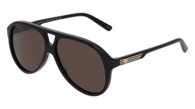 Gucci GG1286S Noir brillant Vue d'angle