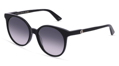 GUCCI GG0488S Zwart glanzend Hoekaanzicht