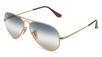 RAY-BAN RB 3689 AVIATOR METAL II Doré Vue d'angle
