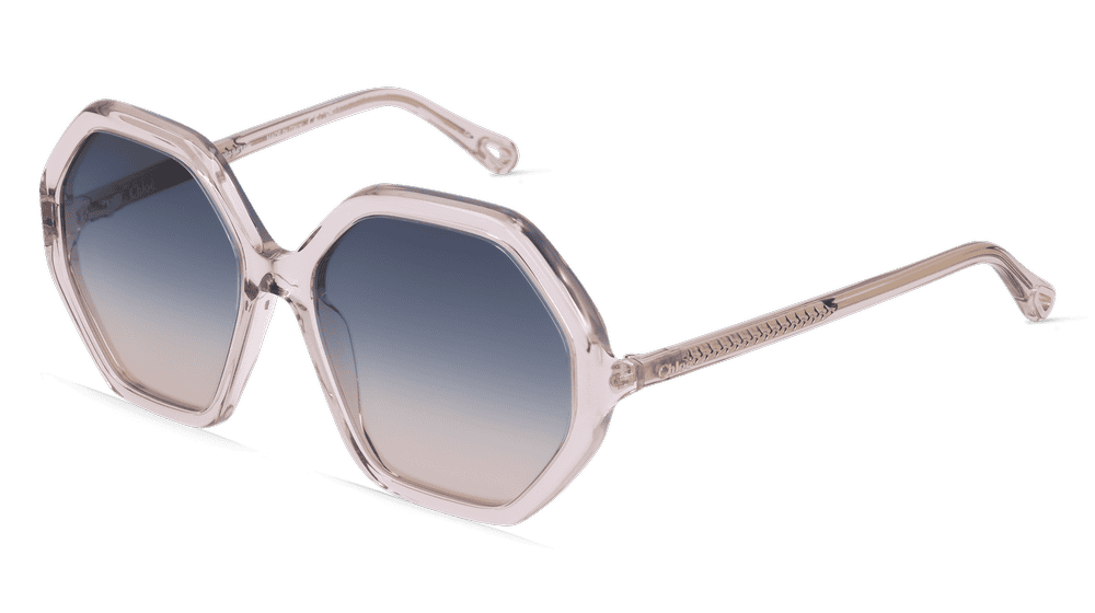 CHLOE CH0008S roze transparant Hoekaanzicht