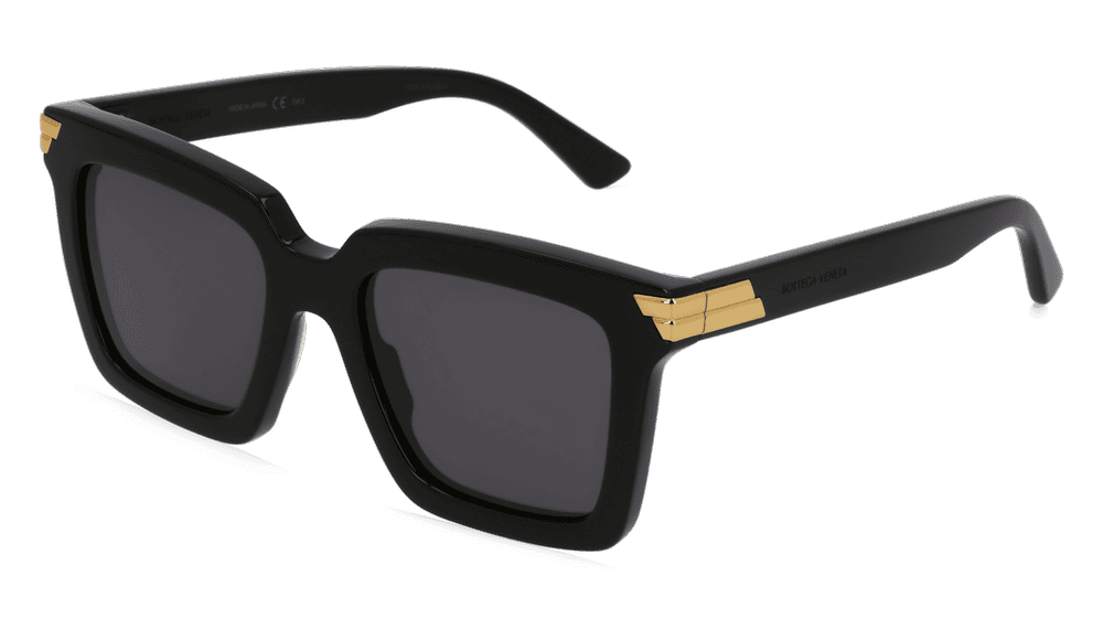 BOTTEGA VENETA BV1005S Zwart glanzend Hoekaanzicht