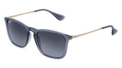 RAY-BAN RB4187 Bleu transparent Vue d'angle