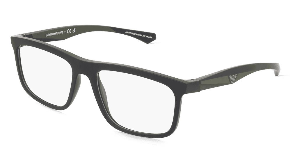 Emporio Armani EA3246 zwart mat Hoekaanzicht