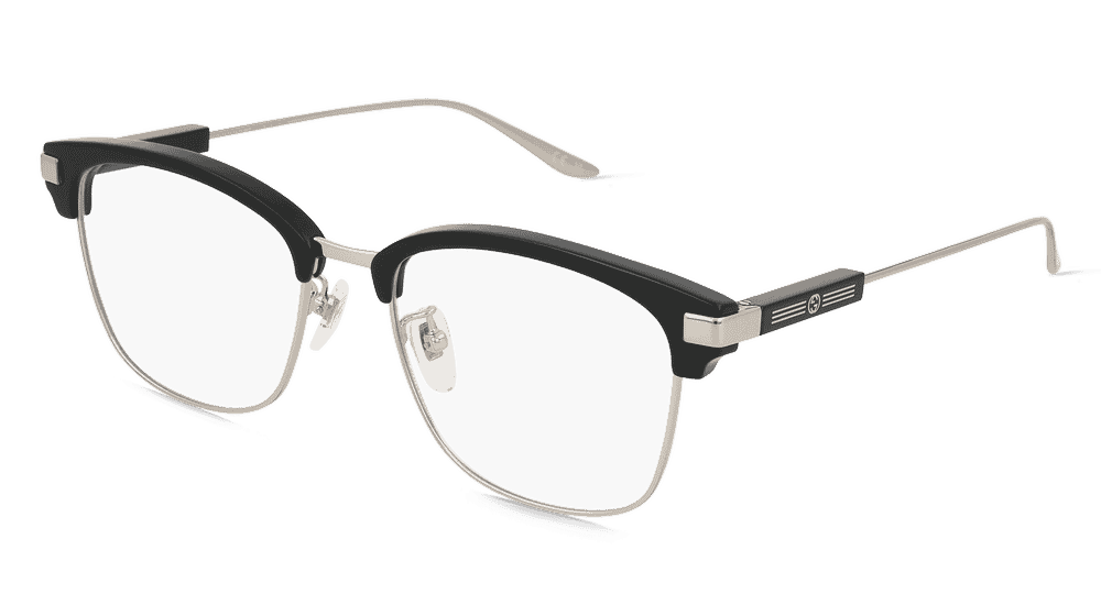Gucci GG1439OK Argenté noir Vue d'angle