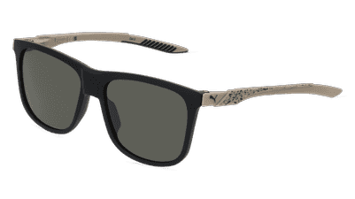 PUMA PU0395S zwart mat Hoekaanzicht