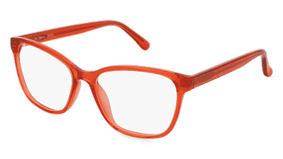 Fielmann OU 061 CL GERDA rood transparant Hoekaanzicht