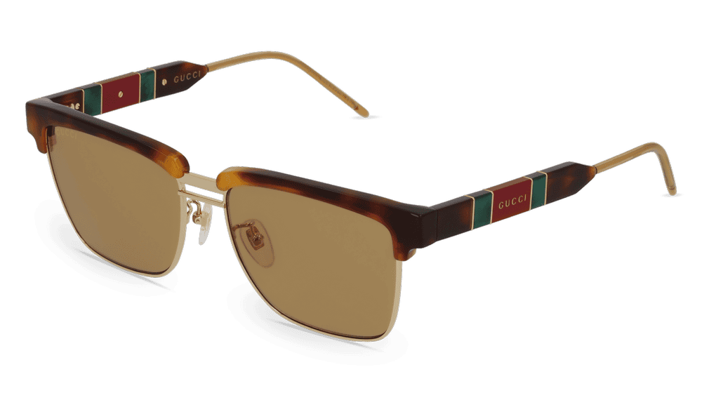 GUCCI GG0603S Havane doré Vue d'angle