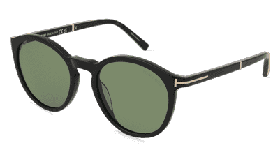 Tom Ford FT1021 ELTON Zwart glanzend Hoekaanzicht