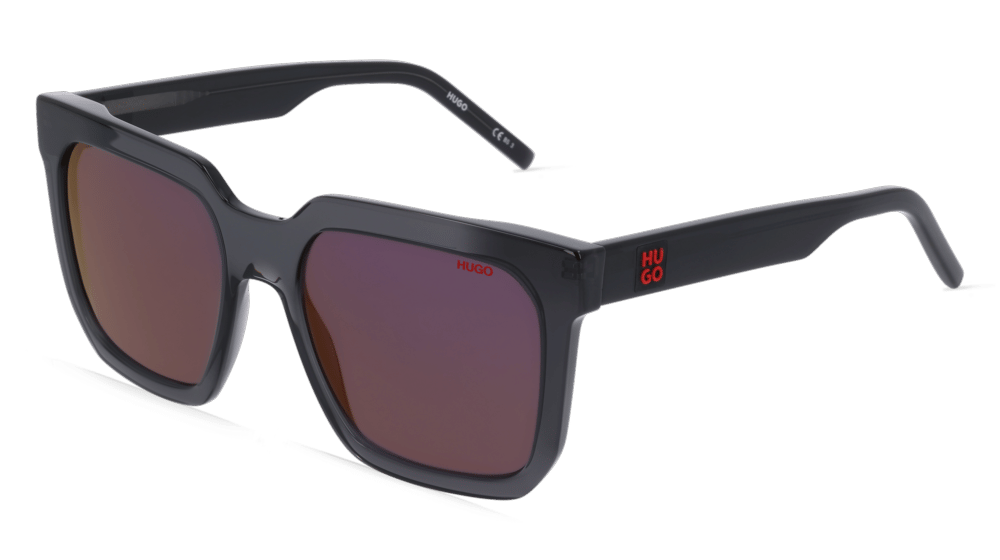 HUGO HG 1218/S Gris transparent Vue d'angle