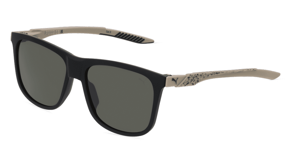 PUMA PU0395S zwart mat Hoekaanzicht