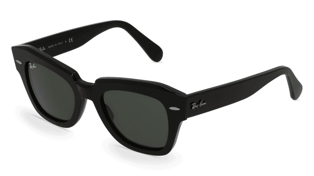 RAY-BAN RB 2186 STATE STREET Zwart glanzend Hoekaanzicht