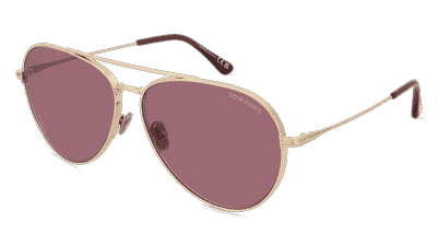 Tom Ford FT0996 DASHEL-02 Goud licht Hoekaanzicht