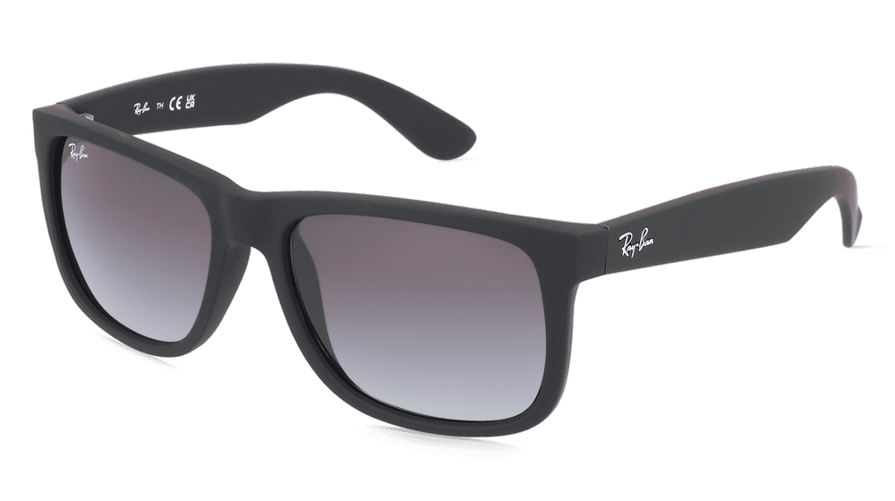 RAY-BAN RB 4165 JUSTIN Noir mat Vue d'angle