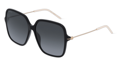 GUCCI GG1267S Zwart glanzend Hoekaanzicht