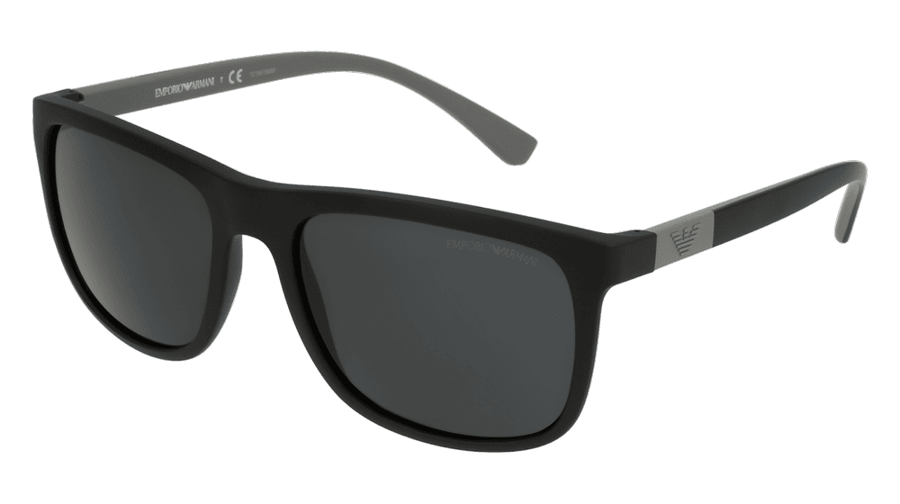 EMPORIO ARMANI EA4079 Black rubber Corner View
