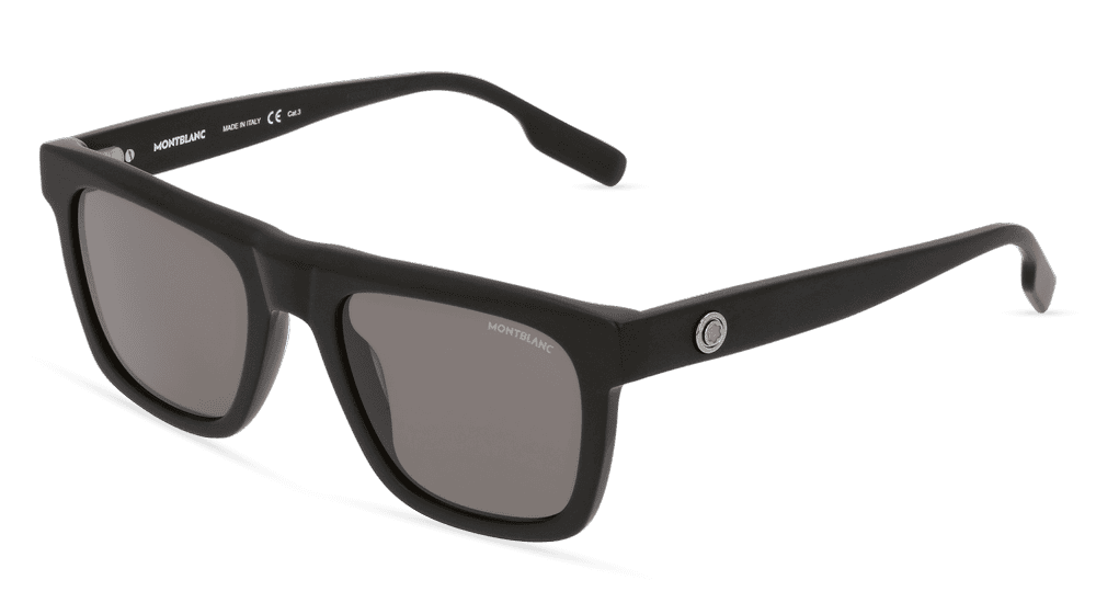 MONTBLANC MB0176S zwart mat Hoekaanzicht