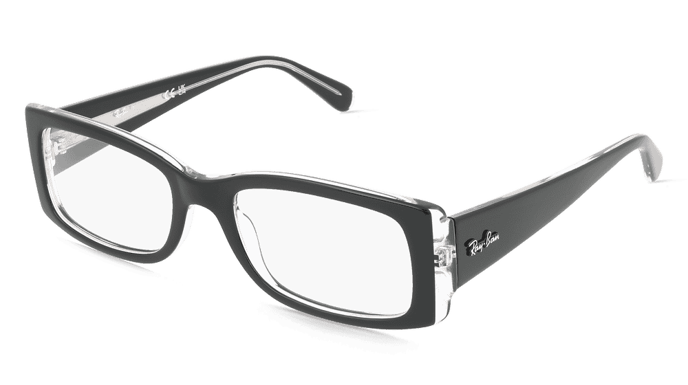 Ray-Ban RX5434 Noir transparent Vue d'angle