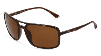 RAY-BAN RB 4375 Gris brillant Vue d'angle