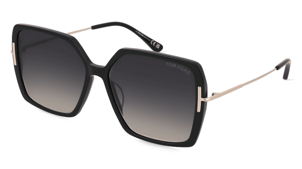 Tom Ford FT1039 JOANNA Noir brillant Vue d'angle