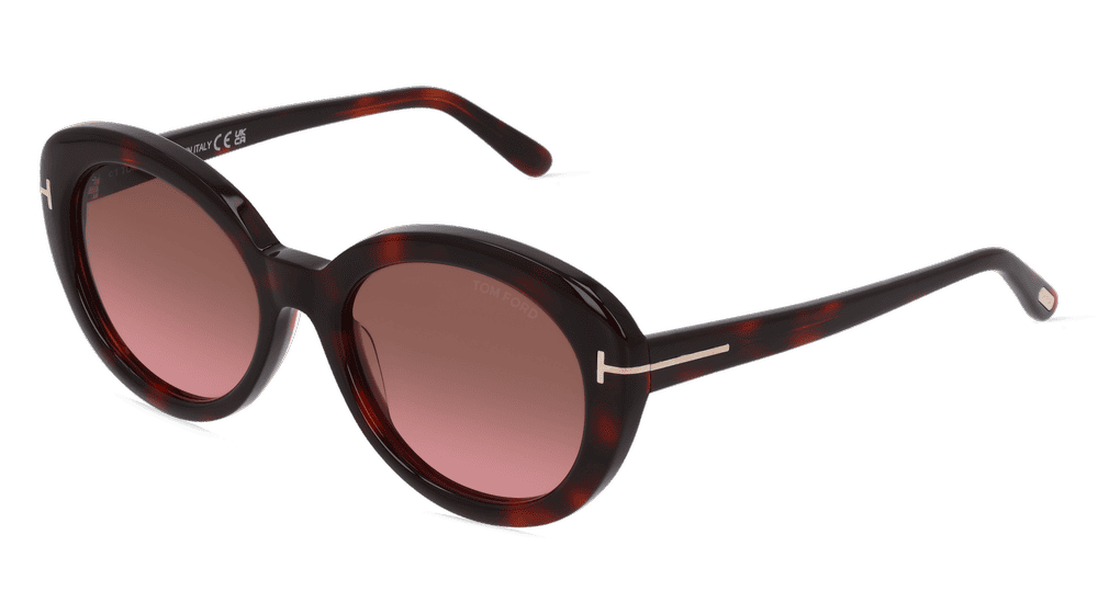 Tom Ford FT1009 LILY-02 Havanna brillant Vue d'angle