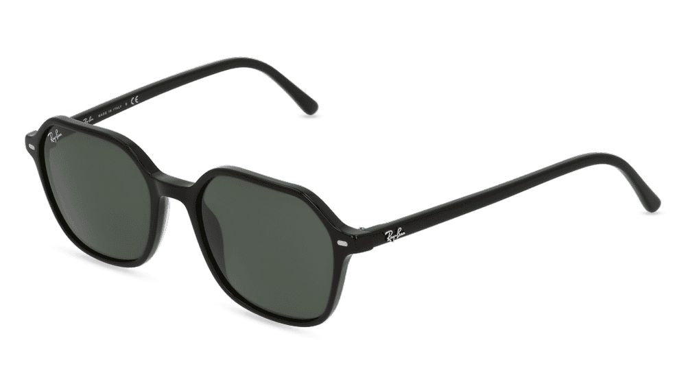 RAY-BAN RB 2194 JOHN Noir brillant Vue d'angle