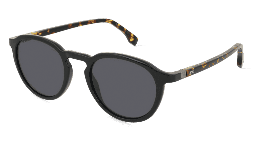 Boss 1491/S zwart havana Hoekaanzicht