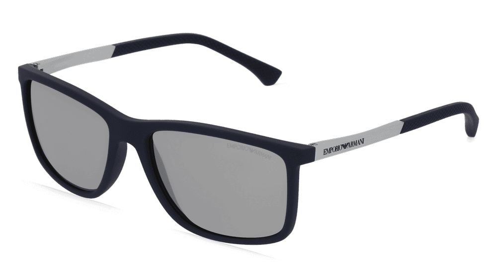 Emporio Armani EA4058 blauw mat Hoekaanzicht