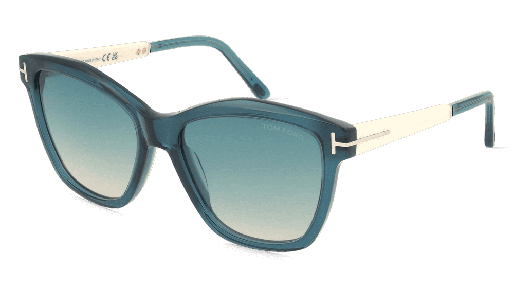 Tom Ford FT1087 LUCIA Blauw glanzend Hoekaanzicht