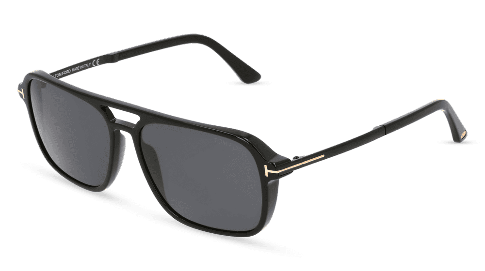 Tom Ford FT0910 CROSBY Noir brillant Vue d'angle