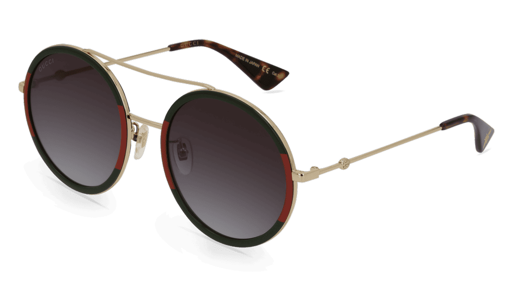 GUCCI GG0061S Doré vert Vue d'angle