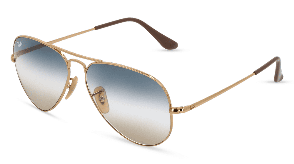 RAY-BAN RB 3689 AVIATOR METAL II Doré Vue d'angle
