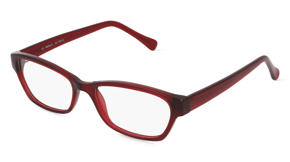Fielmann MC 593 CL Rouge transparent Vue d'angle