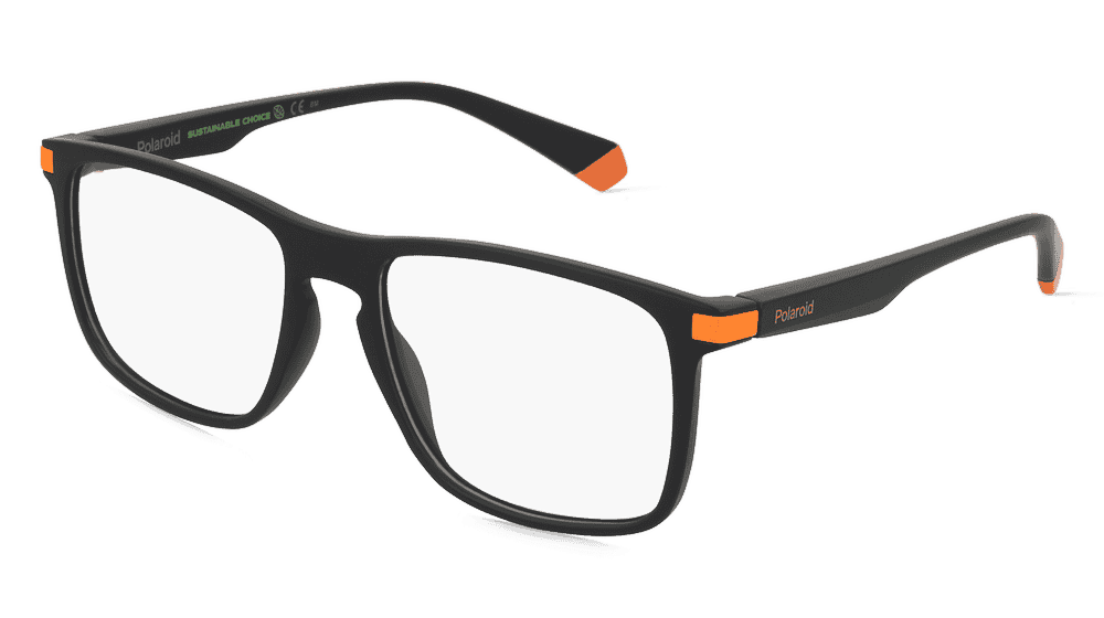 Polaroid PLD D447 Zwart oranje Hoekaanzicht