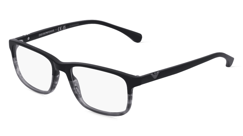 Emporio Armani EA3098 zwart mat Hoekaanzicht