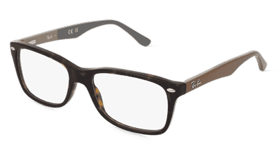 Ray-Ban RX5228 Marron marbré Vue d'angle