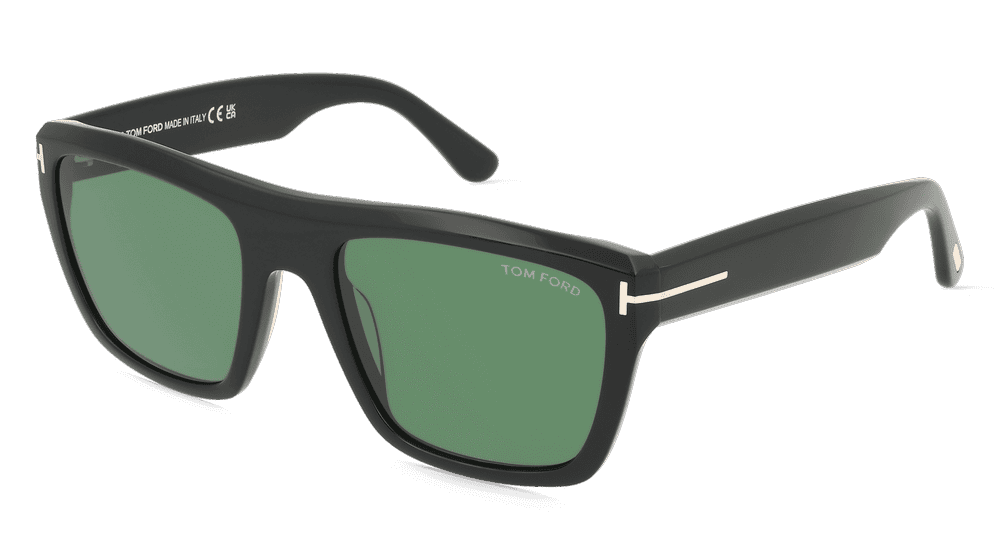 Tom Ford FT1077 ALBERTO Noir brillant Vue d'angle