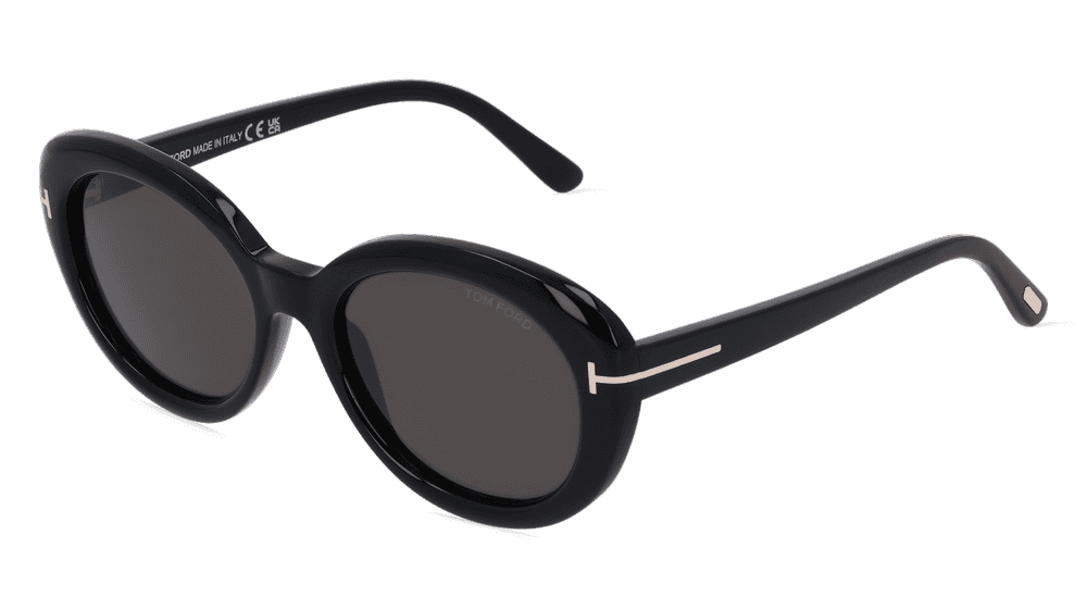 Tom Ford FT1009 LILY-02 Zwart glanzend Hoekaanzicht